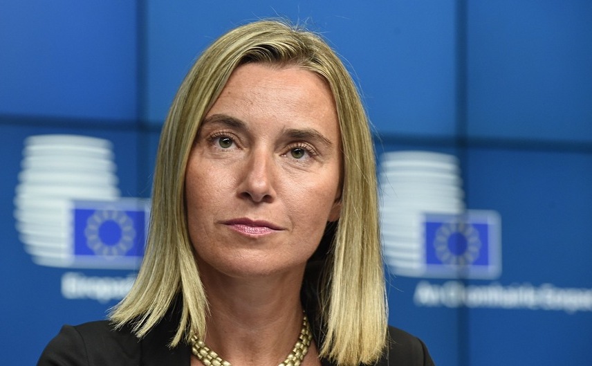 Vị phụ trách đối ngoại của EU Federica Mogherini. (Ảnh chụp màn hình)