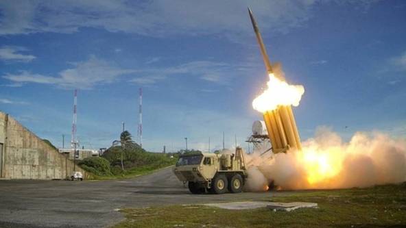 A Terminal High Altitude Area Defense (THAAD) interceptor is launched during a successful intercept test (file image)