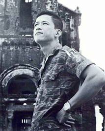Lt. Col. Le Ba Binh stands in Quang Tri prior to being wounded for the 9th time, 1972