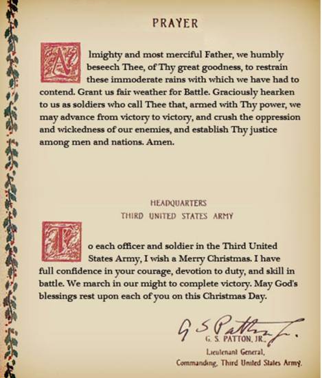 Những lời cầu nguyện của Patton được ghi vo trong sch lịch sử của Hoa Kỳ. (Miền cng cộng)